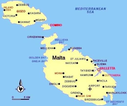 Karte Malta